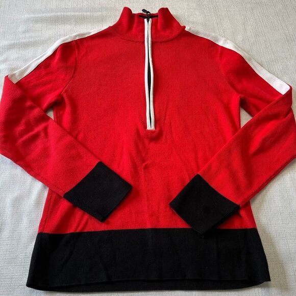 Lauren Ralph Lauren Active Long Sleeve Cotton Red Women’s Size M - Picture 4 of 8